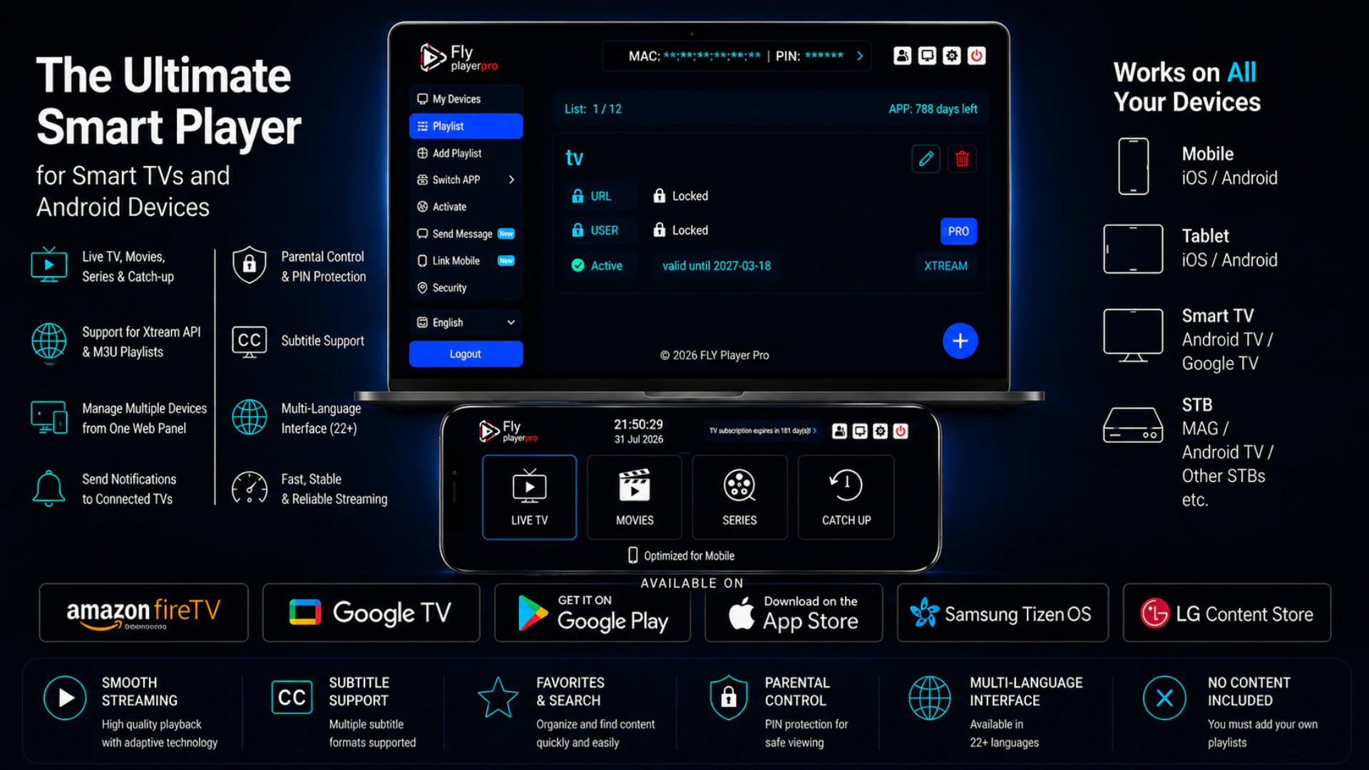 FLY Player Pro — works on all your devices